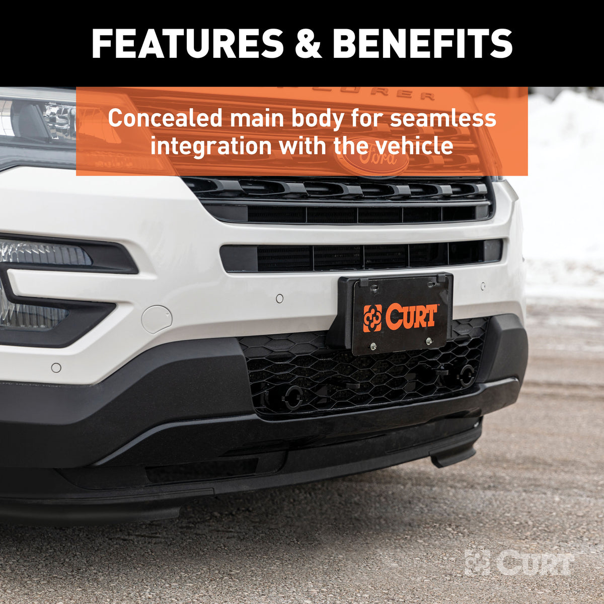 CURT 70114 Custom Tow Bar Base Plate Brackets for Dinghy Towing, Fits Select Ford Explorer