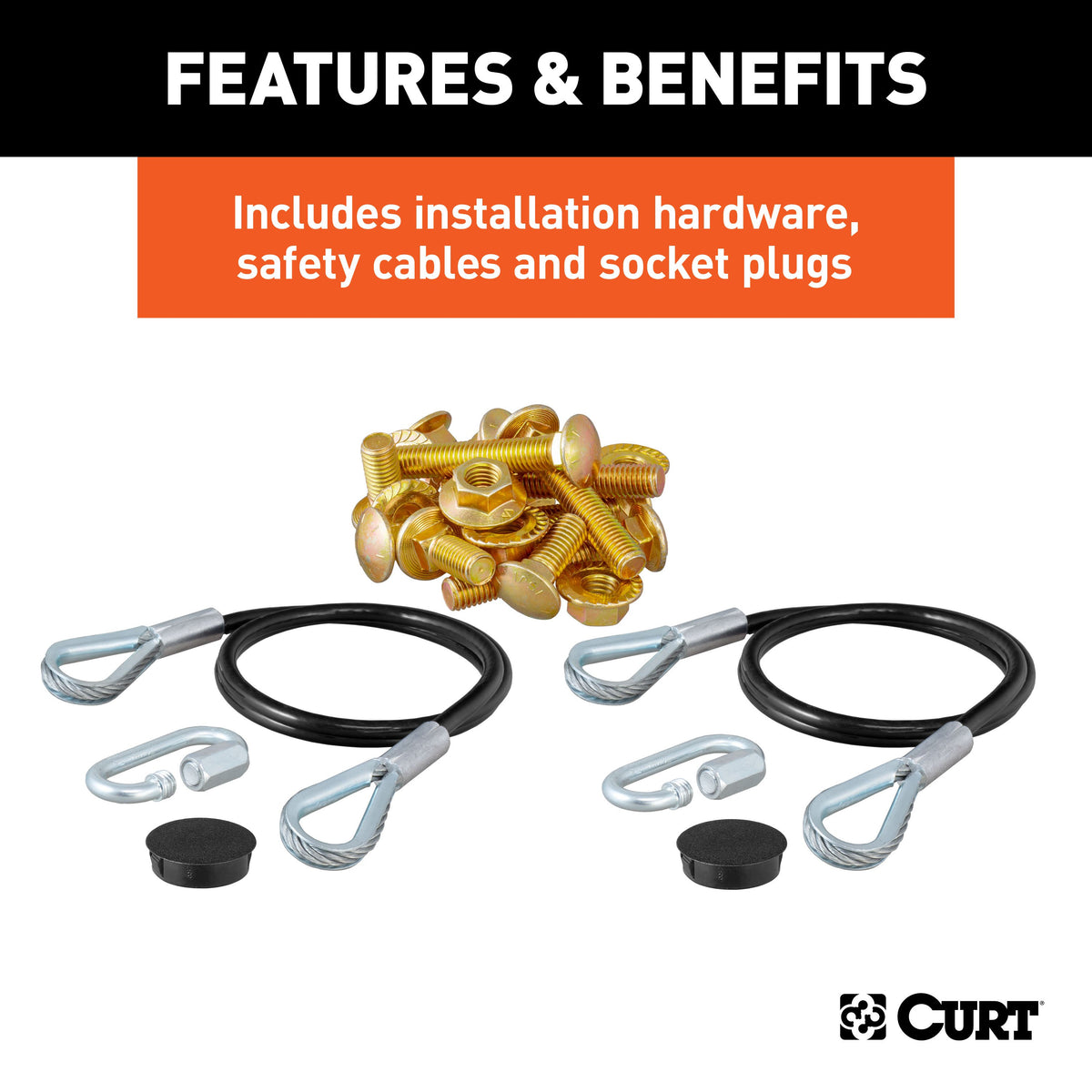 CURT 70121 Custom Tow Bar Base Plate Brackets for Dinghy Towing, Fits Select Ram 1500