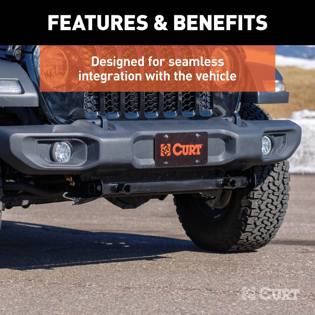 CURT 70129 Custom Tow Bar Base Plate Brackets for Dinghy Towing, Fits Select Jeep Wrangler TJ