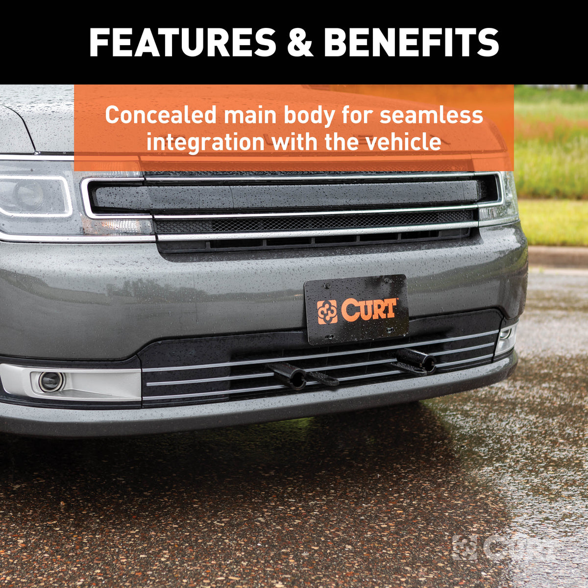CURT 70135 Custom Tow Bar Base Plate Brackets for Dinghy Towing, Fits Select Ford Flex