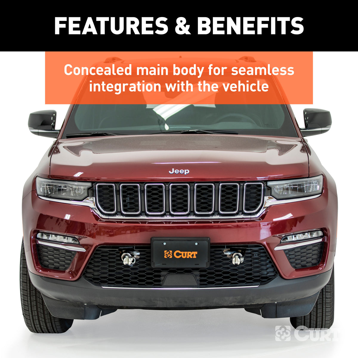 CURT 70153 Custom Tow Bar Base Plate Brackets for Dinghy Towing, Fits Select Jeep Grand Cherokee