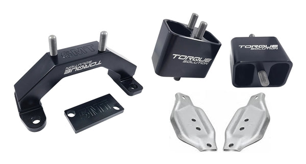 Torque Solution Solid Billet Engine/Transmission Mounts w/Mount Plates - 02-14 Subaru WRX - TS-SU-250SB-PL for 2002-2014 Suba
