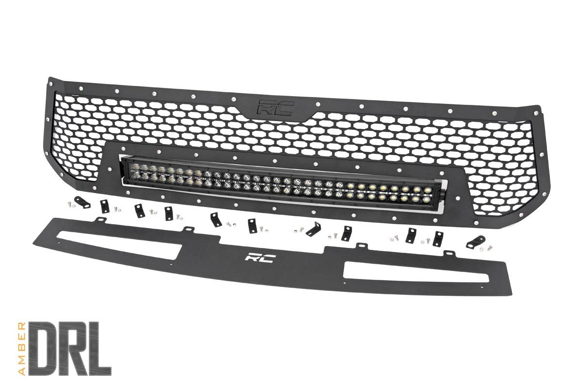 Mesh Grille | 30&quot; Dual Row LED | Black | Amber DRL | Toyota Tundra (14-17)