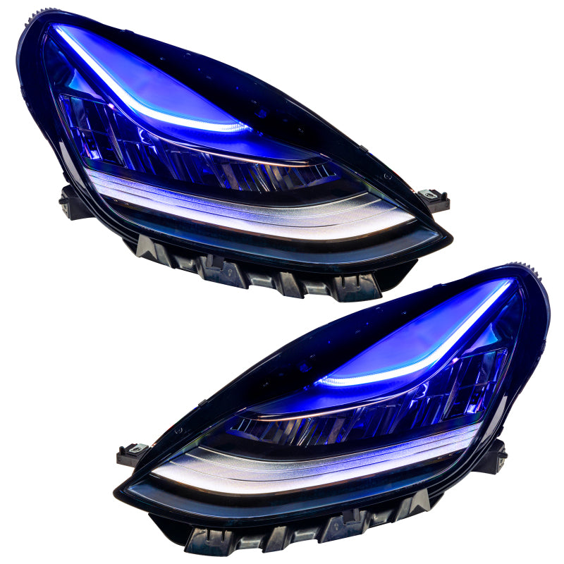 Oracle 17-21 Tesla Model 3 Headlight DRL Upgrade Kit - ColorSHIFT w/ Simple Controller SEE WARRANTY - 1286-504