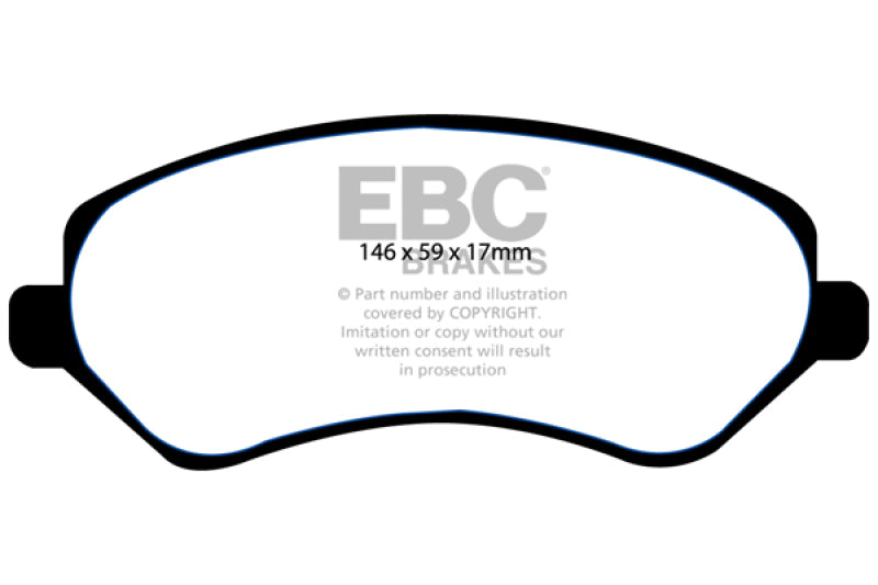 EBC 04-07 Chrysler Town &amp; Country 3.3 Rear Drums Greenstuff Front Brake Pads - DP61612