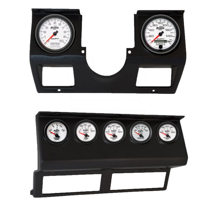 Autometer Phantom II Direct Fit Dash Kit 87-96 Jeep Wrangler YJ (Tach/MPH/FL/OilP/WTMP/VLT/TRNS) - 7040-10