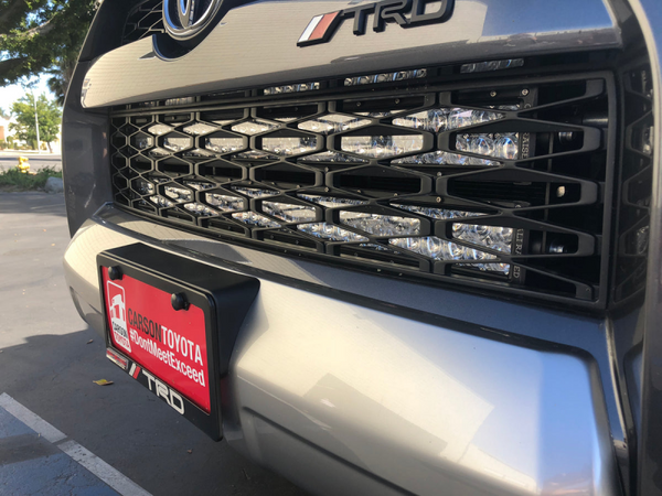 Cali Raised 32In Hidden Grile Led Light Bar Brackets Kit Fits 14-24 Toyota 4Runner- w/ LED Light Bar - CR2473 - front view