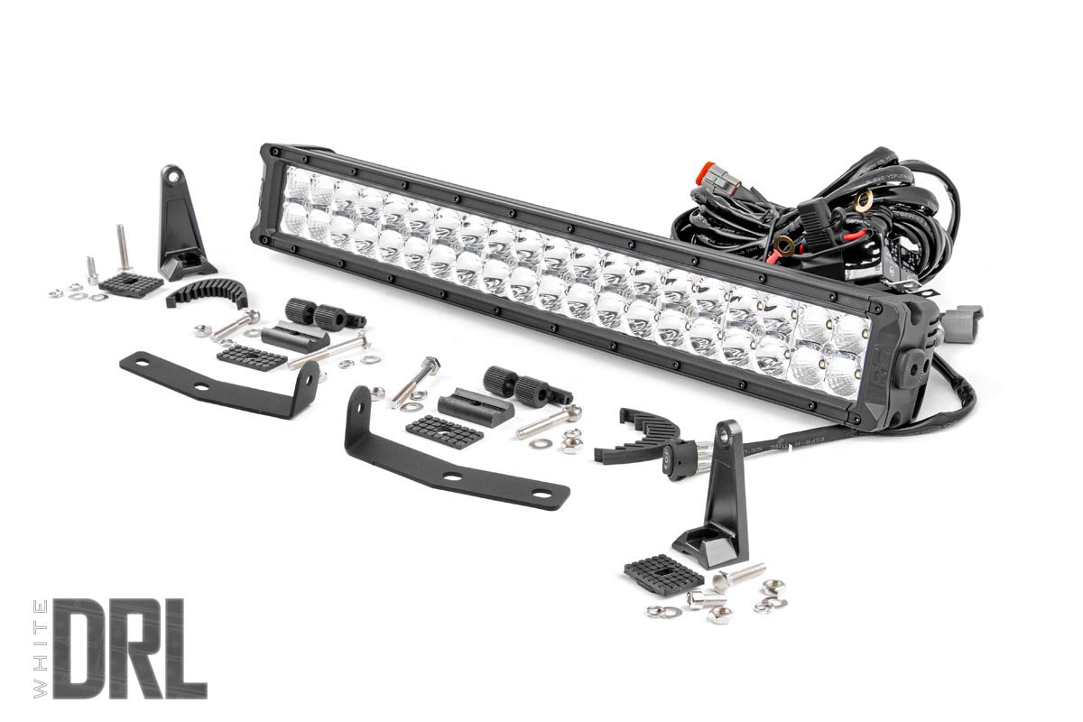 LED Light Kit | Bumper Mount | 20&quot; Chrome Dual Row | White DRL | Nissan Titan XD (16-24)