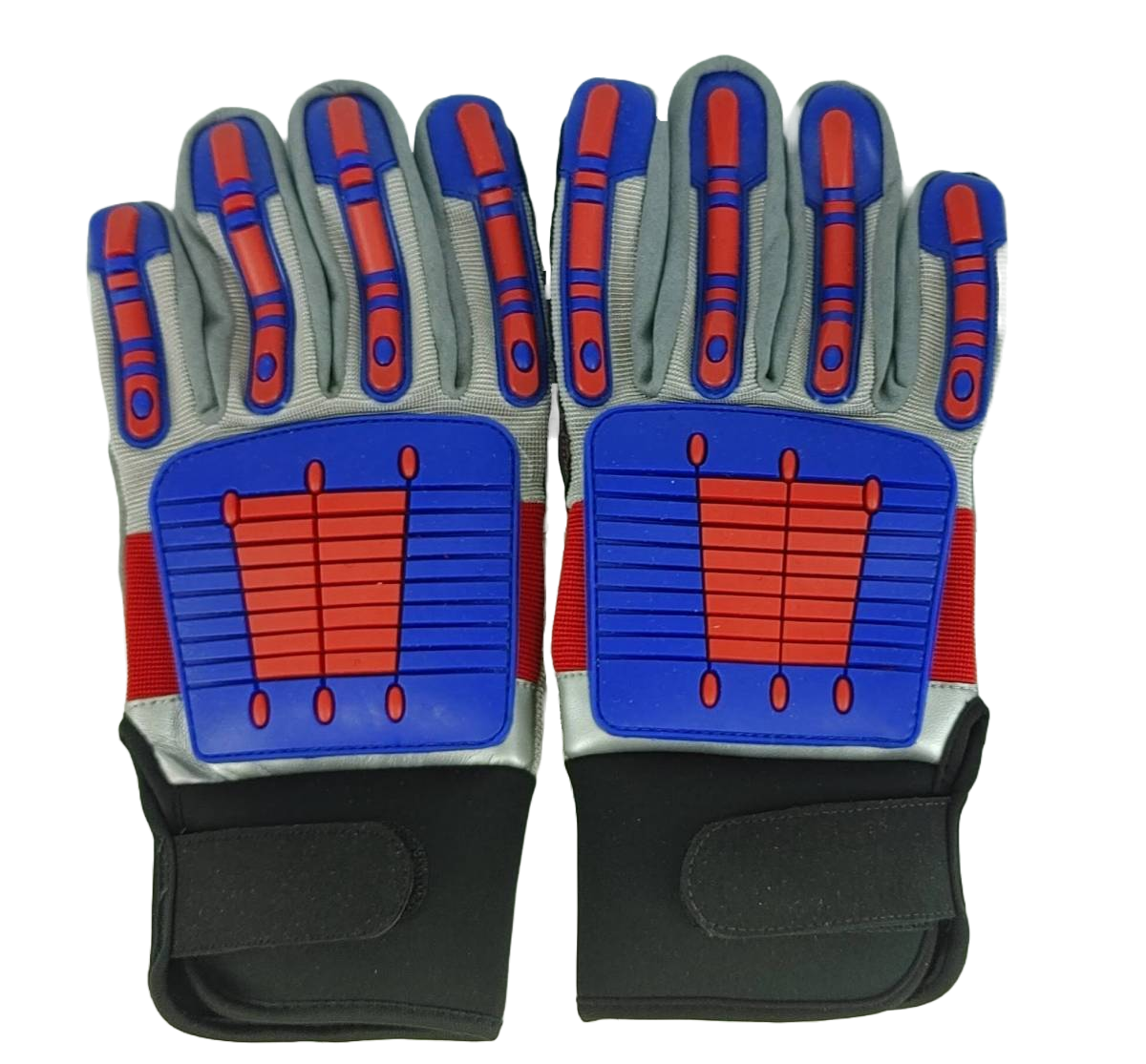 Granatelli Medium Off Road Style Work Gloves - Red/Blue/Gray/Black - 706527
