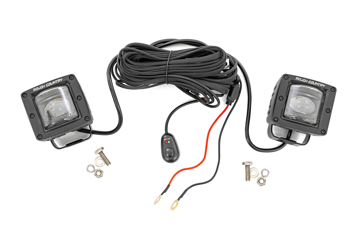 Rough Country - 2 Inch Black Series LED Light Pods - SAE Fog