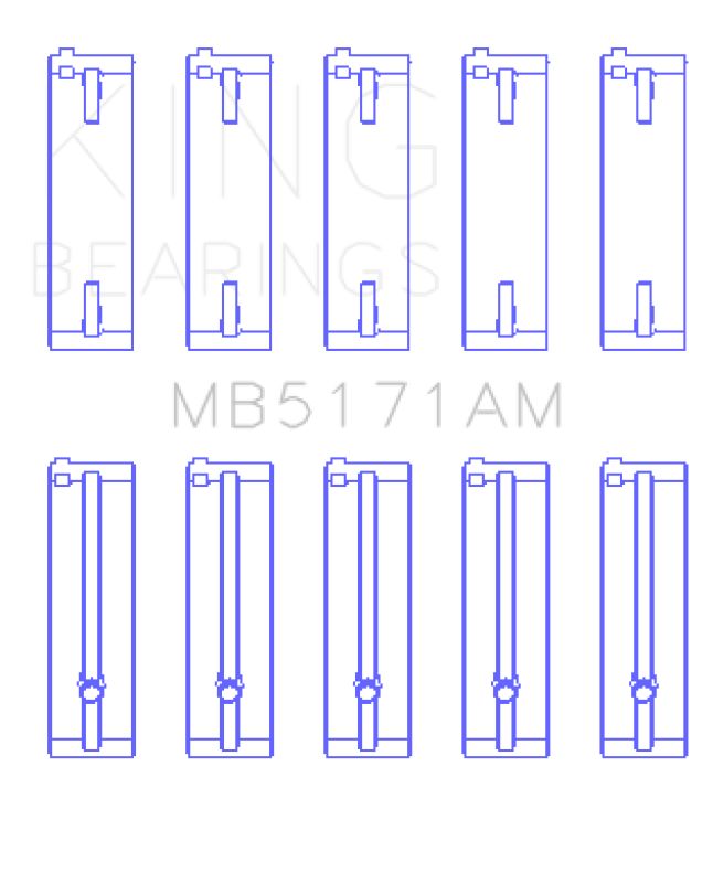 King Mazda FS-DE L4/FP L4/FS L4  DOHC 16 Valve  (Size +0.75) Main Bearing Set - MB5171AM0.75