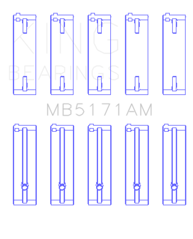 King Mazda FS-DE L4/FP L4/FS L4  DOHC 16 Valve  (Size STD) Main Bearing Set - MB5171AM