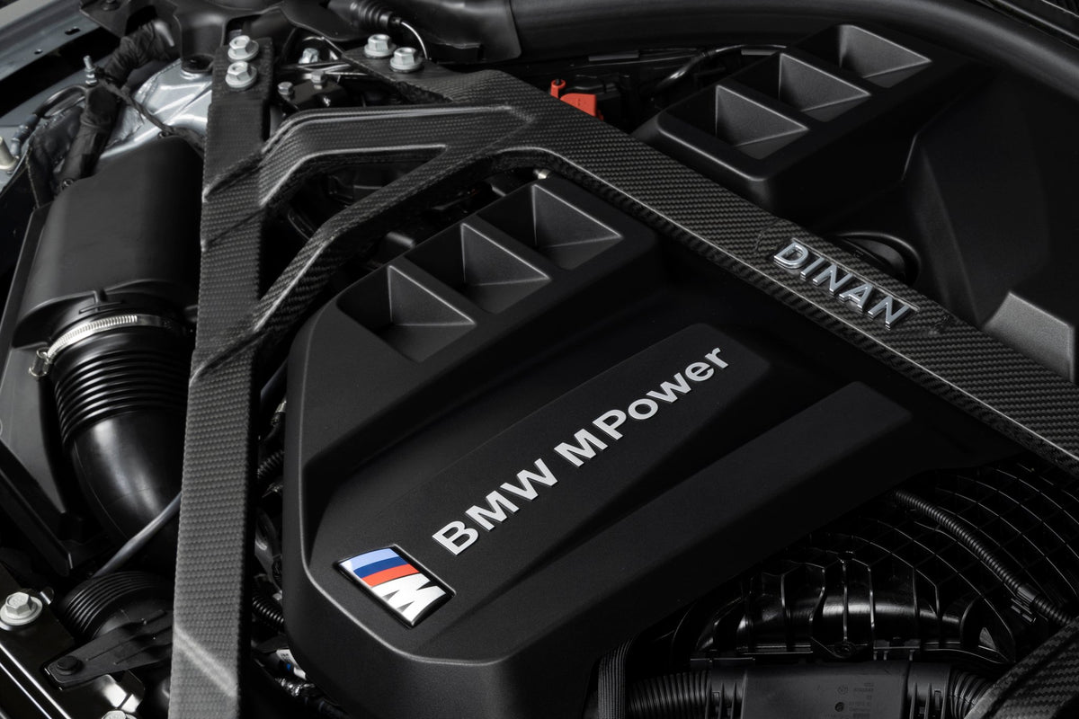 Dinan - Matte Carbon Fiber Strut Tower Brace - 2021-2026 BMW M2/M3/M4 - D180-0015-B
