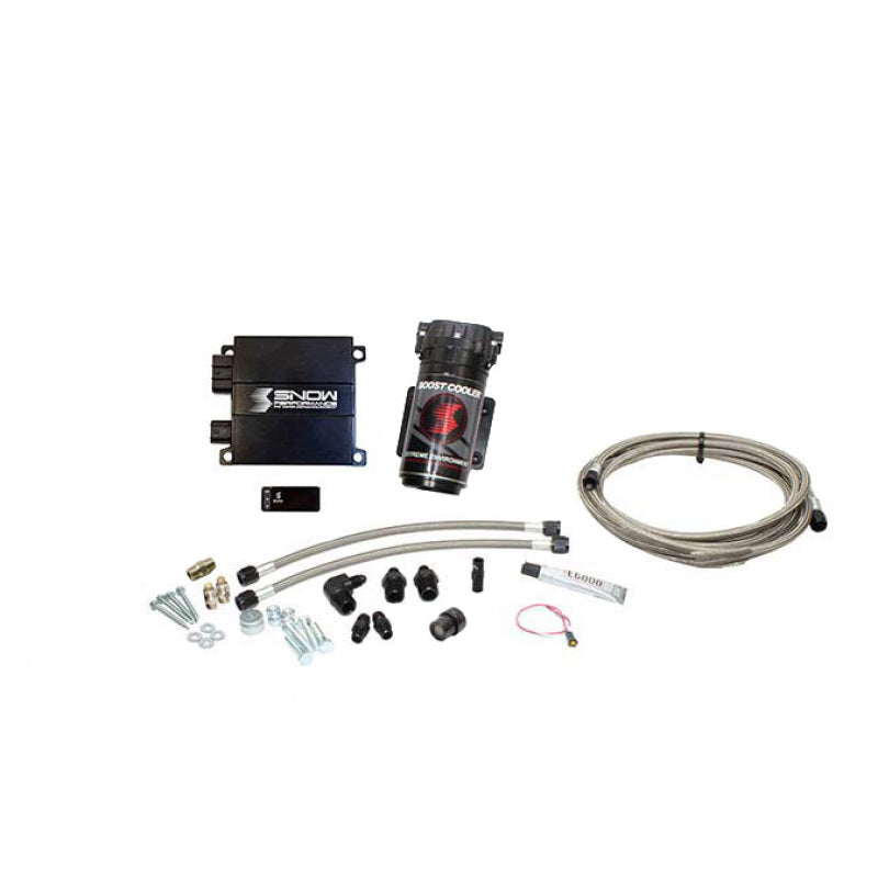Snow Performance Stg 2 Boost Cooler Prog. Engine Mount Water Inj. Kit (SS Braided Line/4AN) w/o Tank - SNO-20010-BRD-T by Sno