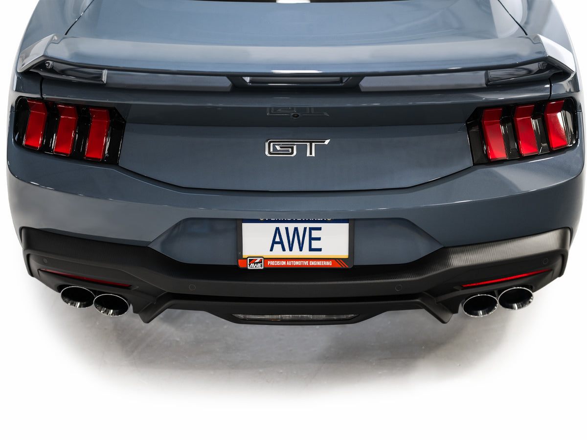 AWE 2024 Ford Mustang GT Fastback S650 RWD SwitchPath Catback Exhaust w/ Quad Chrome Silver Tips - 3025-42650