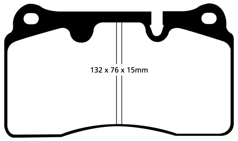 EBC 04-12 Aston Martin DB9 5.9 Bluestuff Front Brake Pads - DP51908NDX for 2006-2017 Volkswagen Touareg - front view