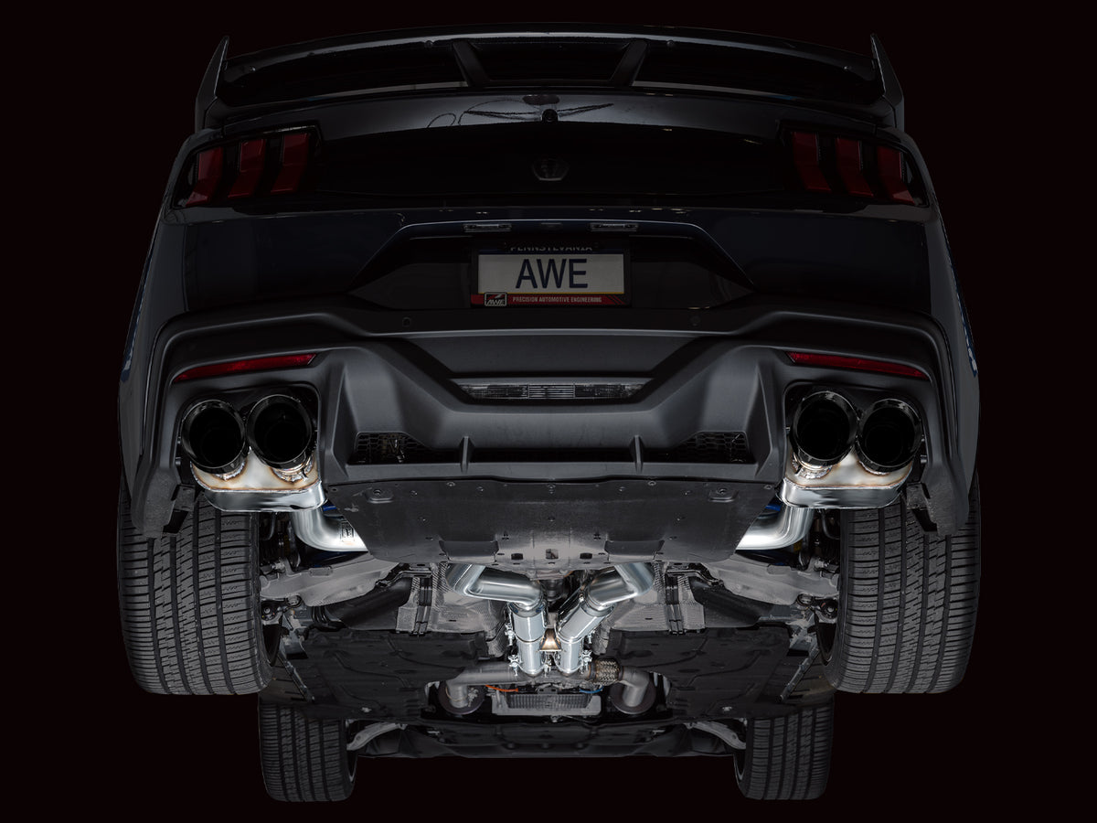 AWE 2024 Ford Mustang Dark Horse S650 RWD SwitchPath Catback Exhaust w/ Quad Diamond Black Tips - 3025-43375