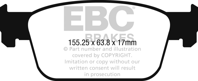EBC 17+ Audi A4 2.0L Turbo (B9) Ultimax Front Brake Pads - UD1953