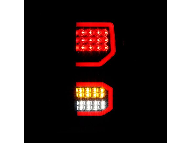Raxiom 07-13 Toyota Tundra Axial Series LED Tail Lights- Black Housing- Smoked Lens - TU3523 - front view