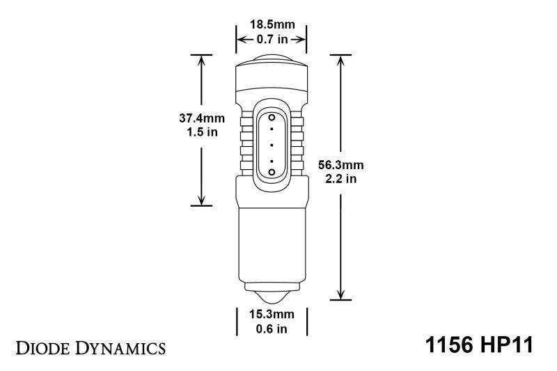 Diode Dynamics 1156 LED Bulb HP11 LED - Red (Single) - DD0002S