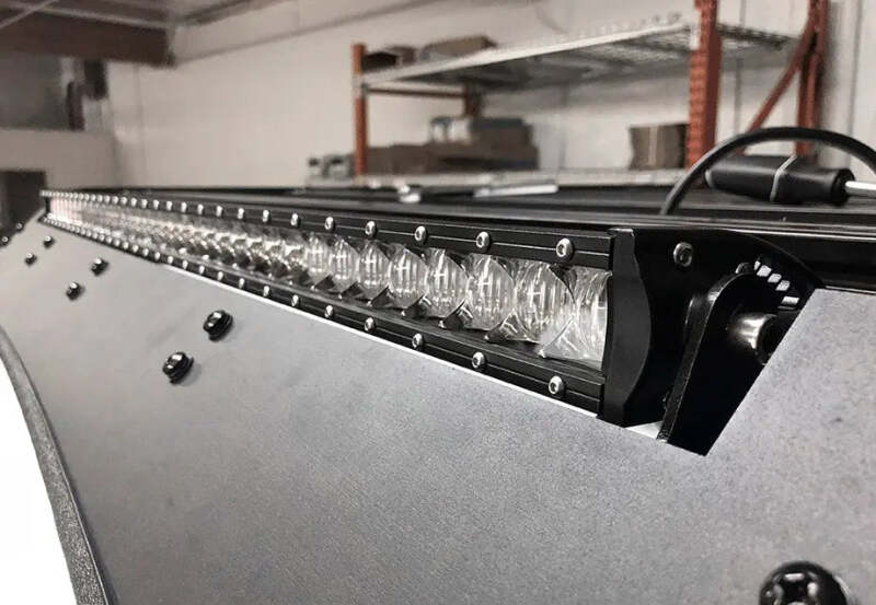 Cali Raised 40in Cutout Prinsu Roof Rack 42in Led Light & Bracket Kit w/ Square Blue Backlit Switch - CR4262 - front view