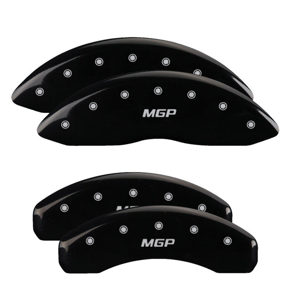MGP 4 Caliper Covers Engraved Front &amp; Rear MGP Black finish silver ch - 13009SMGPBK