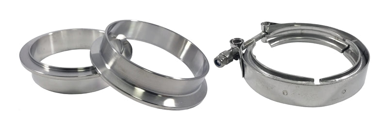Torque Solution Stainless Steel V-Band Clamp &amp; Flange Kit - 2in (50mm) - TS-VBK-2