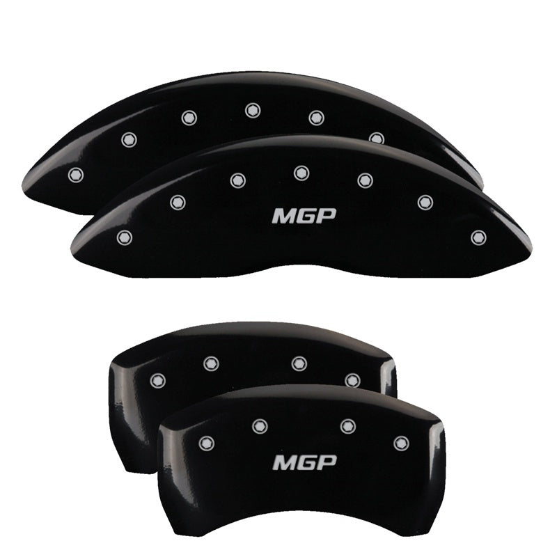 MGP 4 Caliper Covers Engraved Front &amp; Rear MGP Black finish silver ch - 23001SMGPBK