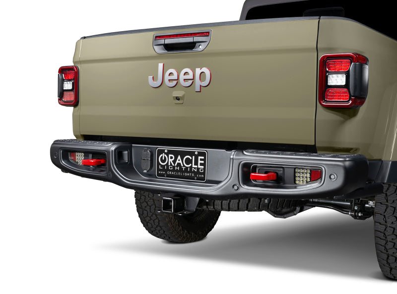 Oracle Jeep Gladiator JT Rear Bumper LED Reverse Lights w/ Plug &amp; Play Harness - 6000K SEE WARRANTY - 5881-504