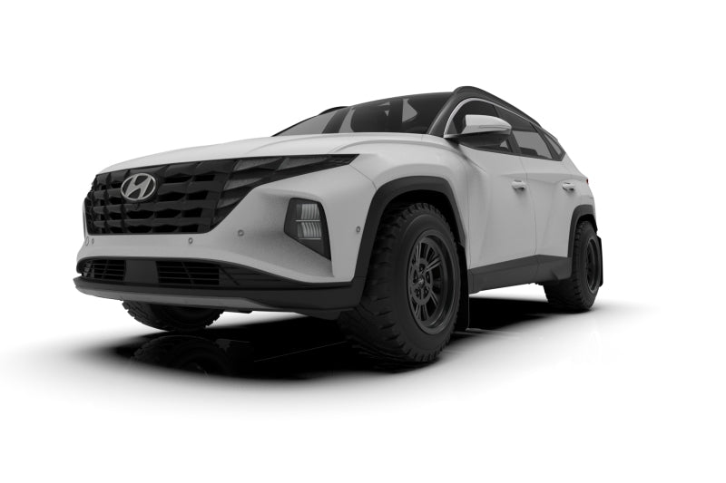 Rally Armor 22-24 Hyundai Tucson Black UR Mud Flap w/Red Logo - MF75-UR-BLK-RD