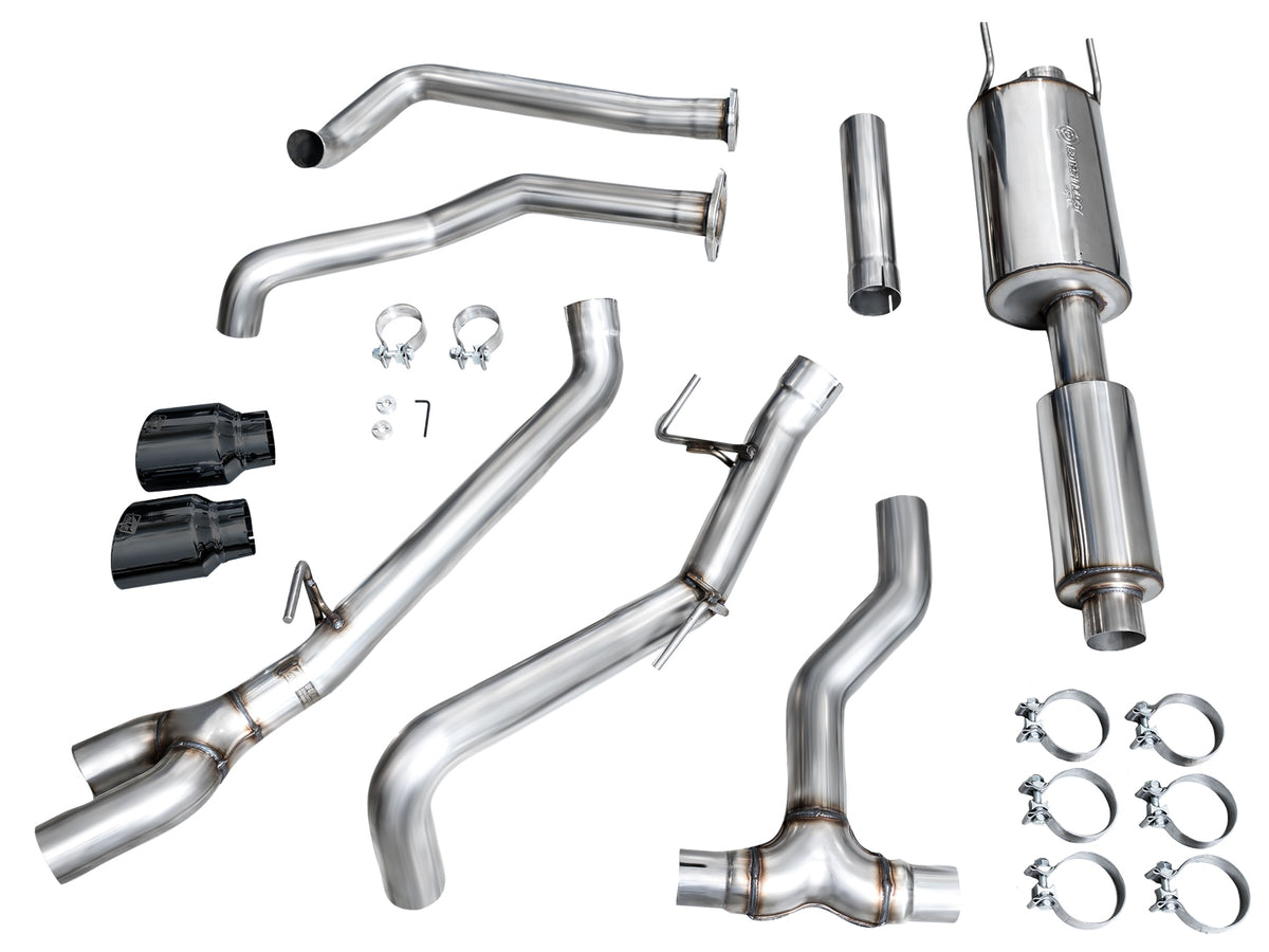 AWE 0FG Exhaust for 3rd Gen Toyota Tundra - Dual Diamond Black Tips - 3015-33063