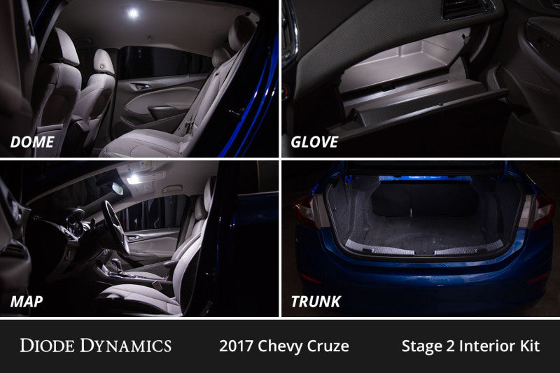 Diode Dynamics 11-15 Chevrolet Cruze Interior LED Kit Cool White Stage 2 - DD0556