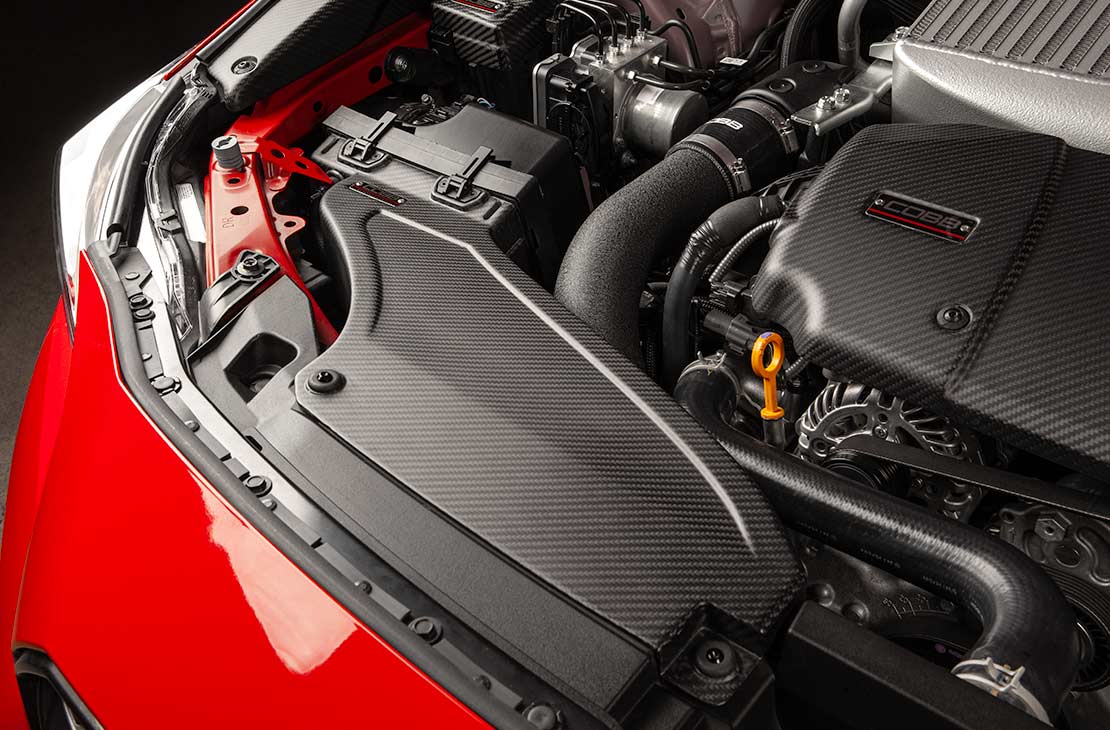 Cobb 22-25 Subaru WRX Stage 2 Power Package w/Black FMIC &amp; Matte Carbon Fiber Scoop - SUB0060020-BK-FMIC-RMC
