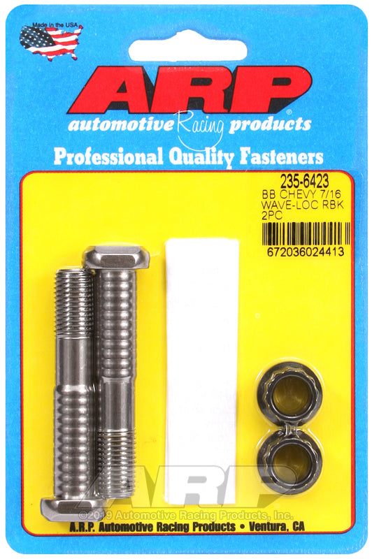 ARP BB Chevy 7/16in pro wave-loc 2pk rod bolt kit - 235-6423