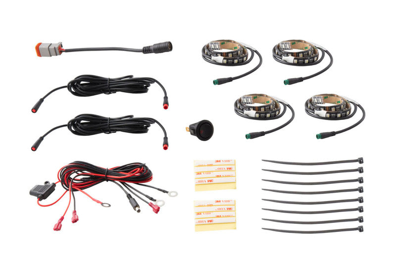 Diode Dynamics RGBW Grille Strip Kit 4pc Multicolor - DD0445