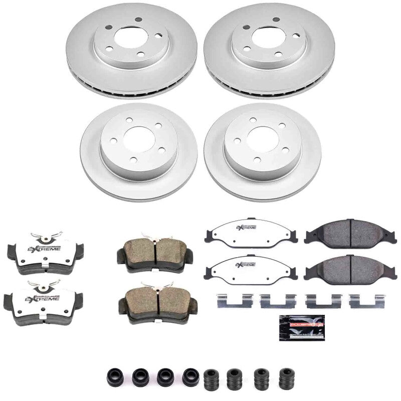 Power Stop 99-04 Ford Mustang Front and Rear Z26 Coated Brake Kit - CPK1302-26