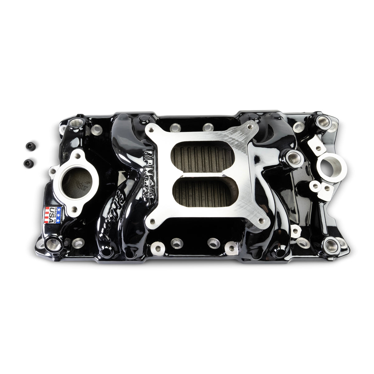 Edelbrock Chevy Small Block Performer RPM AIR-Gap Intake Manifold Black Plasma Finish - 7501-BP