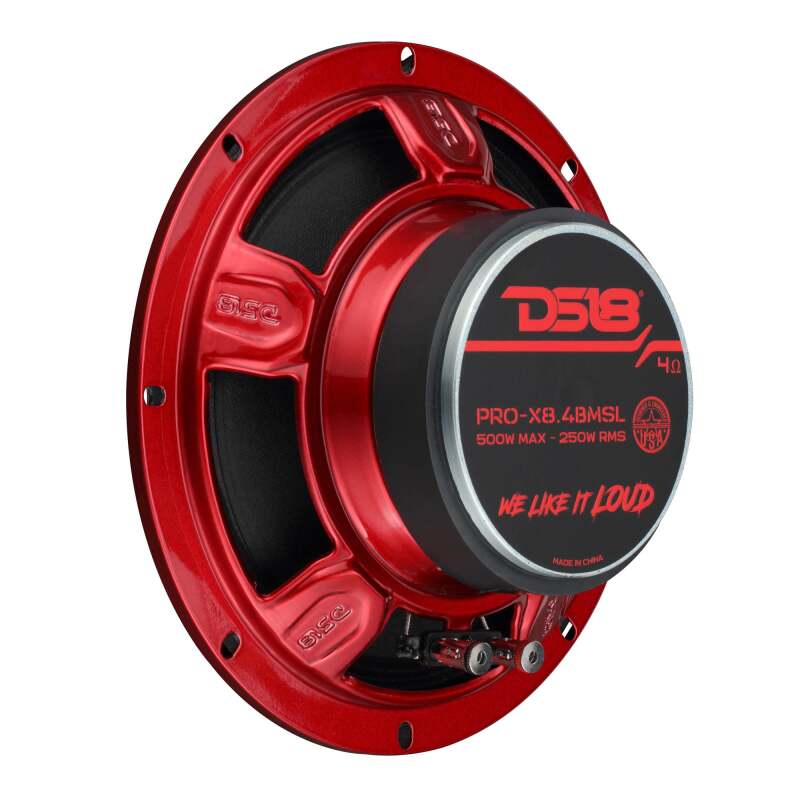 DS18 8in 250 Watts RMS 4ohm Mid-Range Bullet Shallow - PRO-X8.4BMSL - detail view