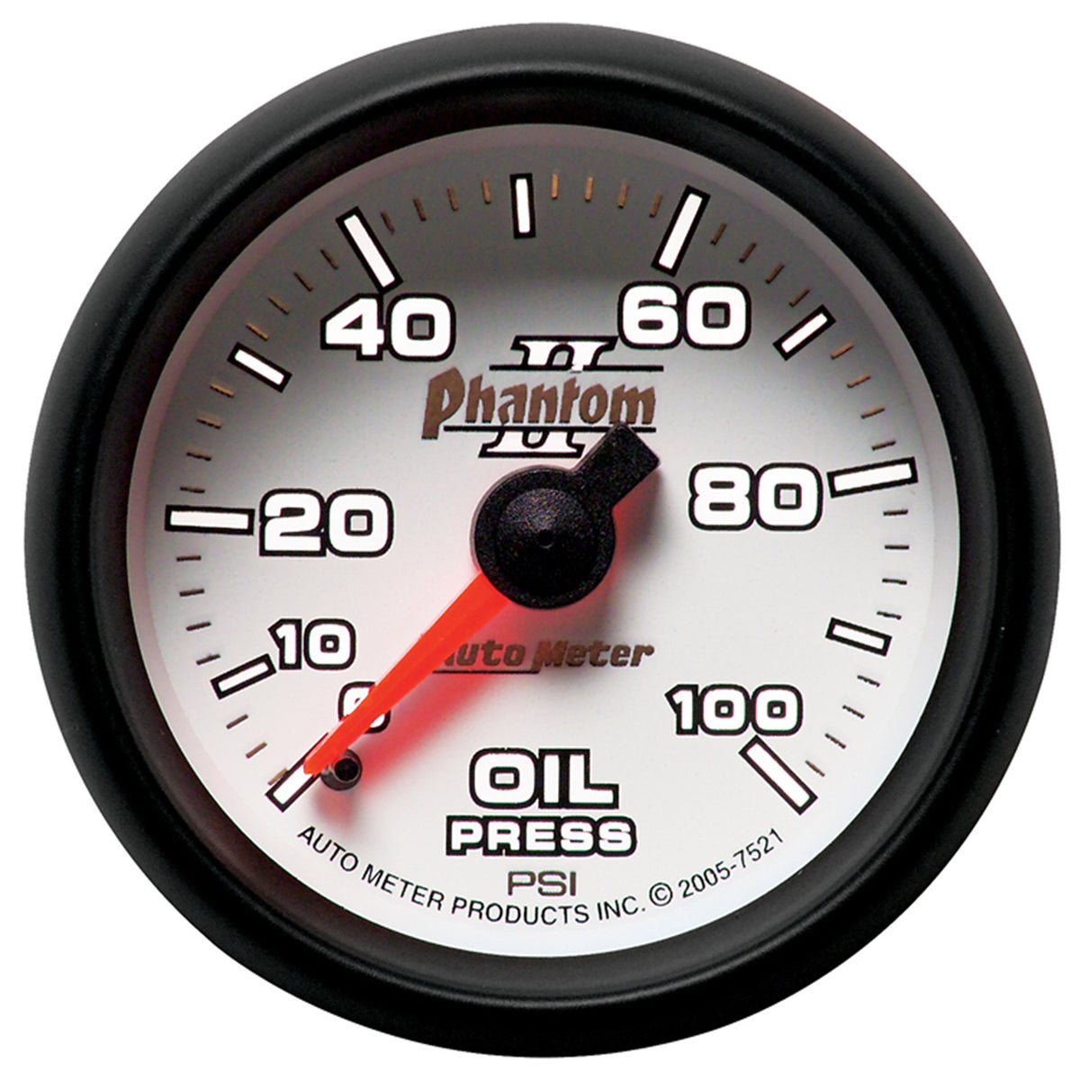 Autometer Phantom II 52.4mm Mechanical 0-100psi Oil Pressure Gauge - 7521