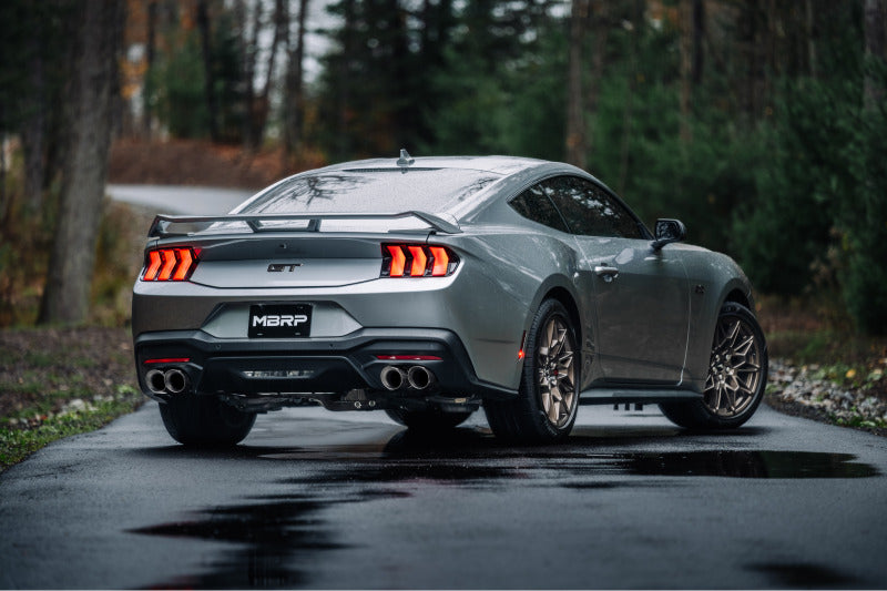 MBRP 2024+ Ford Mustang 5.0L T304 SS 3in Cat-Back Exhaust w/ Quad Carbon Fiber Tips (Valve Delete) - S72823CF