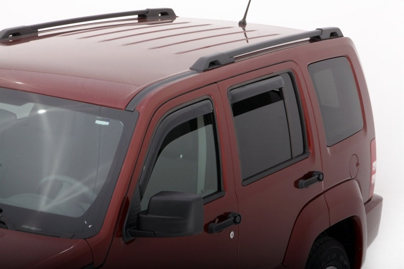 AVS 08-14 Jeep Liberty Ventvisor In-Channel Front &amp; Rear Window Deflectors 4pc - Smoke - 194964