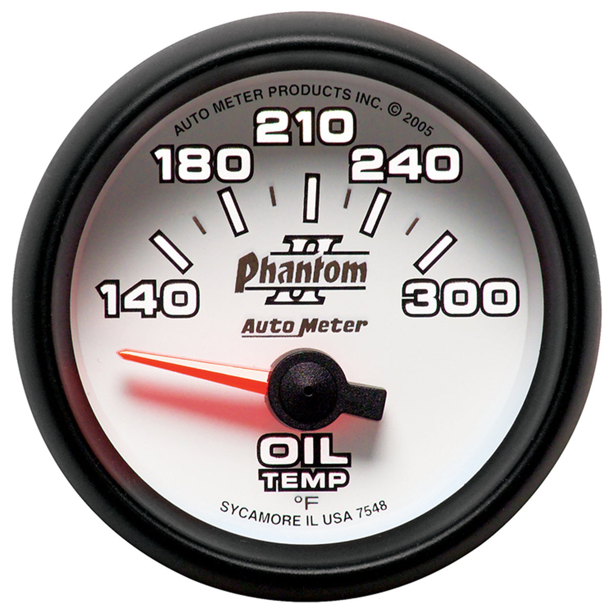 Autometer Phantom II 52mm Short Sweep Electronic 140-300 Deg F Oil Temperature Gauge - 7548