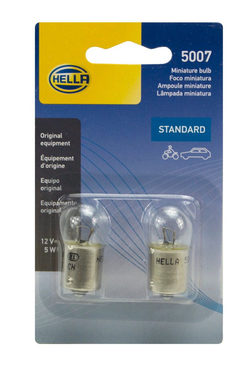 Hella Bulb 5007 12V 5W Ba15S B6 (2) - 5007TB
