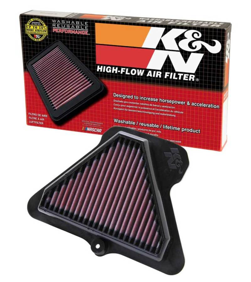 K&N 11-13 Kawasaki ZX10R Ninja Replacement Air Filter - KA-1011 for 2011-2015 Kawasaki ZX1000 Ninja ZX-10R - front view