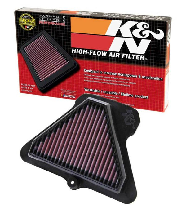 K&N 11-13 Kawasaki ZX10R Ninja Replacement Air Filter - KA-1011 for 2011-2015 Kawasaki ZX1000 Ninja ZX-10R - front view