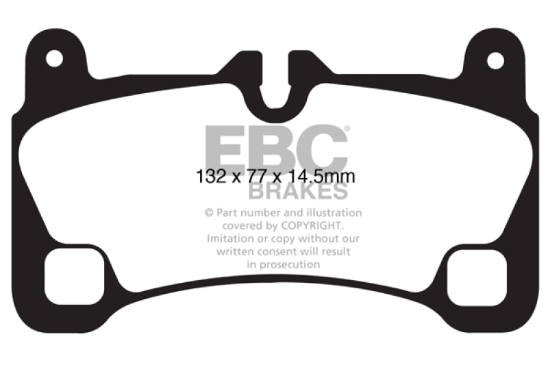 EBC 08-09 Volkswagen Touareg 3.6 (2 holes at bottom of backplate) Redstuff Rear Brake Pads - DP31836C