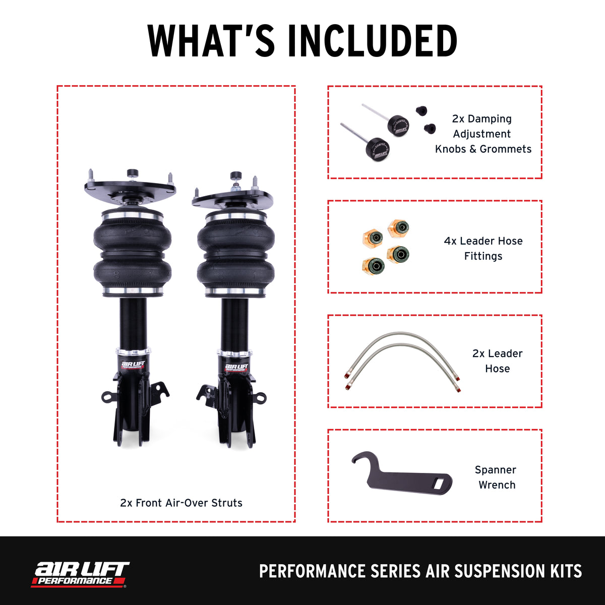 Air Lift Performance 15-21 Subaru WRX (VA) / 15-21 Subaru WRX STI (VA) Front Air Suspension Kit - 76001