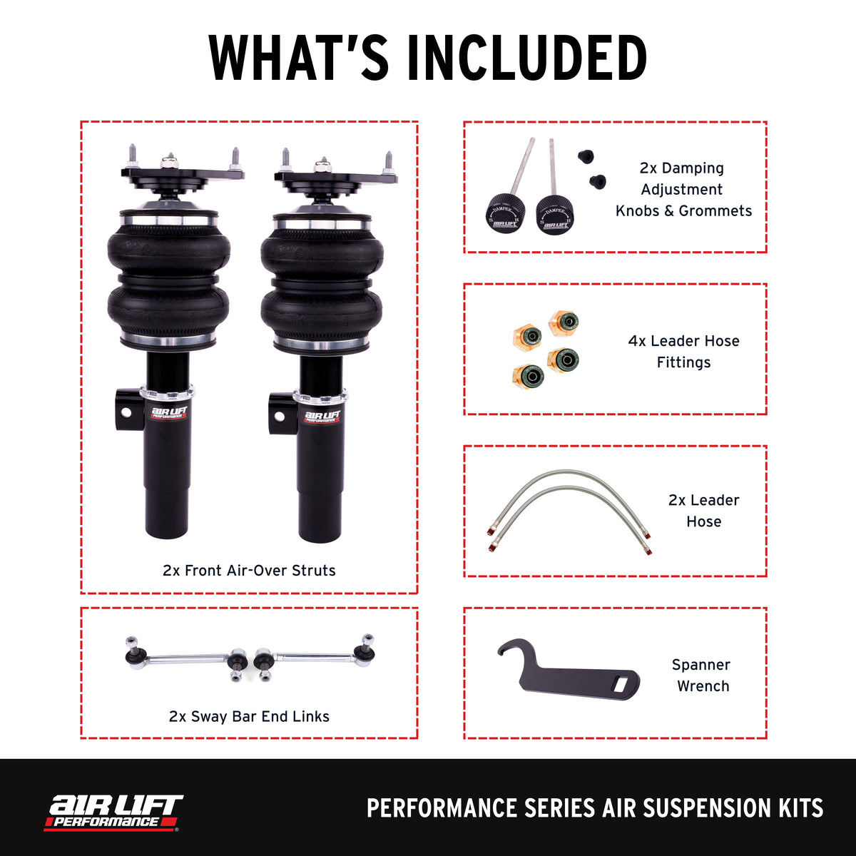 Air Lift 05-14 Audi A3 / 06-14 Volkswagen GTI Performance Front Kit - 76002