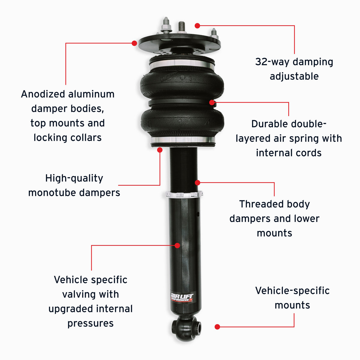 Air Lift Performance 89-00 Lexus LS400 Front Air Suspension Kit - 76016