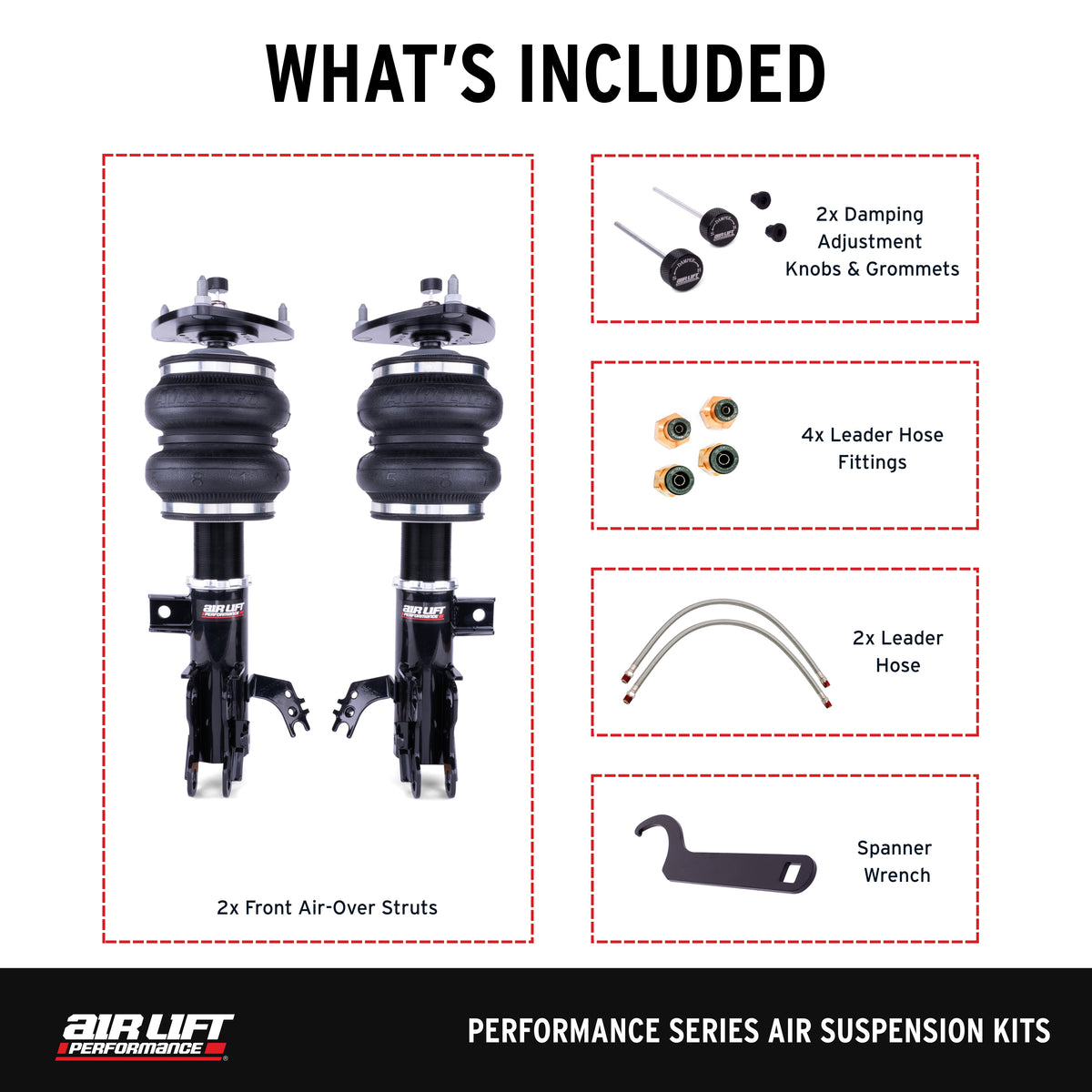 Air Lift Performance 19-25 Lexus ES300H/ES350 Front Air Suspension Kit - 76019